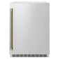 ZLINE Autograph 24" Touchstone 151 Can Beverage Fridge with Solid Stainless Steel Door and Polished Gold Helix Handle, RBSOZ-ST-24-KG