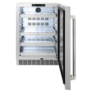 ZLINE Autograph 24" Touchstone 151 Can Beverage Fridge with Solid Stainless Steel Door and Polished Nickel Helix Handle, RBSOZ-ST-24-KPN