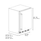 ZLINE Autograph 24" Touchstone 151 Can Beverage Fridge with Solid Stainless Steel Door and Matte Black Handle,  RBSOZ-ST-24-MB