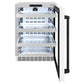 ZLINE Autograph 24" Touchstone Dual Zone 44 Bottle Wine Cooler with White Matte Glass Door and Matte Black Handle, RWDOZ-WM-24-MB