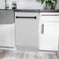 ZLINE Tallac Autograph Edition 18-Inch Top Control Built-In Dishwasher, Satin Stainless Steel Panel, Modern Matte Black Handle, 51 dBA, DWVZ-SN-18-MB