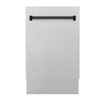ZLINE Tallac Autograph Edition 18-Inch Top Control Built-In Dishwasher, Satin Stainless Steel Panel, Modern Matte Black Handle, 51 dBA (DWVZ-SN-18-MB)