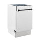 ZLINE Tallac Autograph Edition 18-Inch Top Control Built-In Dishwasher, Satin Stainless Steel Panel, Modern Matte Black Handle, 51 dBA, DWVZ-SN-18-MB