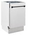 ZLINE Tallac Autograph Edition 18-Inch Top Control Built-In Dishwasher, Satin Stainless Steel Panel, Modern Matte Black Handle, 51 dBA, DWVZ-SN-18-MB