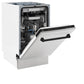 ZLINE Tallac Autograph Edition 18-Inch Top Control Built-In Dishwasher, Satin Stainless Steel Panel, Modern Matte Black Handle, 51 dBA, DWVZ-SN-18-MB