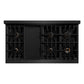ZLINE Autograph 48" 6.7 cu. ft. Select Double Oven Dual Fuel Range with 8 Burners in Black Stainless Steel and Champagne Bronze Accents, HDRBZ-48-CB