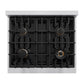 ZLINE Autograph 30" 4.2 cu. ft. Select Dual Fuel Range with 4 Burners in Stainless Steel with Champagne Bronze Accents, HDRZ-30-CB