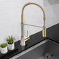 ZLINE Autograph Sierra Pull Down Spring Single Handle Kitchen Faucet in Brushed Nickel and Champagne Bronze, SRA-KF-ZBNCB