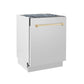 ZLINE Tallac Autograph Edition 24-Inch Top Control Built-In Dishwasher, Stainless Steel Panel, Traditional Polished Gold Handle, 51 dBA, DWVZ-304-24-G
