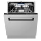 ZLINE Tallac Autograph Edition 24-Inch Top Control Built-In Dishwasher, Stainless Steel Panel, Traditional Matte Black Handle, 51 dBA, DWVZ-304-24-MB