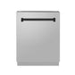 ZLINE Tallac Autograph Edition 24-Inch Top Control Built-In Dishwasher, Stainless Steel Panel, Traditional Matte Black Handle, 51 dBA, DWVZ-304-24-MB