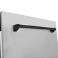 ZLINE Tallac Autograph Edition 24-Inch Top Control Built-In Dishwasher, Stainless Steel Panel, Traditional Matte Black Handle, 51 dBA, DWVZ-304-24-MB