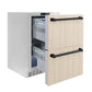 ZLINE Autograph 24" Touchstone 168 Can Outdoor-Rated Refrigerator Drawer with Panel Ready Doors and 2 Matte Black Handles, RDSPOZ-24-MB