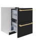 ZLINE 24" Touchstone 168 Can Outdoor-Rated Refrigerator Drawer with Black Matte Doors and Bronze Handles, RDSOZ-BLM-24-CB