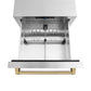 ZLINE Autograph 24" Touchstone 168 Can Outdoor-Rated Refrigerator Drawer with Stainless Steel Doors and Champagne Bronze Handles, RDSOZ-ST-24-CB
