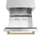 ZLINE Autograph 24" Touchstone 168 Can Outdoor-Rated Refrigerator Drawer with Stainless Steel Doors and Champagne Bronze Handles, RDSOZ-ST-24-CB