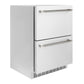 ZLINE Autograph 24" Touchstone 168 Can Outdoor-Rated Dual Refrigerator Drawer with Stainless Steel Doors and Polished Nickel Helix Handles, RDSOZ-ST-24-KPN