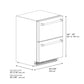 ZLINE Autograph 24" Touchstone 168 Can Outdoor-Rated Refrigerator Drawer with Stainless Steel Doors and Matte Black Handles, RDSOZ-ST-24-MB
