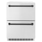 ZLINE Autograph 24" Touchstone 168 Can Outdoor-Rated Refrigerator Drawer with Stainless Steel Doors and Matte Black Handles, RDSOZ-ST-24-MB