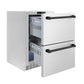 ZLINE Autograph 24" Touchstone 168 Can Outdoor-Rated Refrigerator Drawer with Stainless Steel Doors and Matte Black Handles, RDSOZ-ST-24-MB