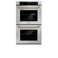 ZLINE Autograph 30" Professional True Convection Double Wall Oven with Air Fry and Self Clean in Stainless Steel with Champagne Bronze Helix Handles, WADZ-30-KCB