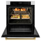 ZLINE 30" Autograph Single Wall Oven with Air Fry and Self-Clean in Stainless Steel and Gold Handle, WASZ-30-G
