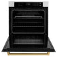 ZLINE 30" Autograph Single Wall Oven with Air Fry and Self-Clean in Stainless Steel and Gold Handle, WASZ-30-G