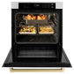 ZLINE 30" Autograph Single Wall Oven with Air Fry and Self-Clean in Stainless Steel with White Matte Door and Gold Handle, WASZ-WM-30-G
