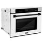 ZLINE 30" Autograph Single Wall Oven with Air Fry and Self-Clean in Stainless Steel with White Matte Door and Black Matte Handle, WASZ-WM-30-MB