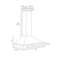 ZLINE Autograph 36" 400 CFM Convertible Wall Mount Range Hood in Black Stainless Steel with Champagne Bronze Handle, BSKB4Z-36-CB
