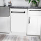 ZLINE Tallac Autograph Edition 18-Inch Top Control Built-In Dishwasher, White Matte Panel, Modern Matte Black Handle, 51 dBA, DWVZ-WM-18-MB
