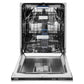 ZLINE Tallac Autograph Edition 24-Inch Top Control Built-In Dishwasher, White Matte Panel, Modern Champagne Bronze Handle, 51 dBA, DWVZ-WM-24-CB