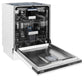ZLINE Tallac Autograph Edition 24-Inch Top Control Built-In Dishwasher, White Matte Panel, Modern Matte Black Handle, 51 dBA, DWVZ-WM-24-MB