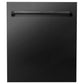 ZLINE Classic 24-Inch Top Control Built-In Dishwasher, Black Stainless Steel Panel, Traditional Handle, 52 dBA (DW-BS-24)