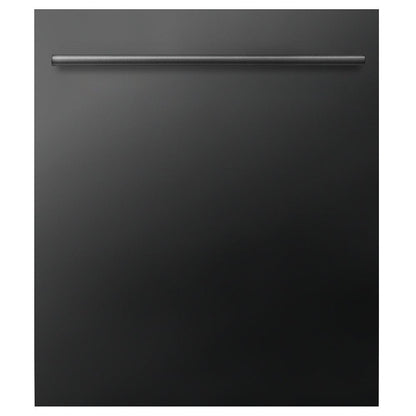 ZLINE Classic 24-Inch Top Control Built-In Dishwasher, Black Stainless Steel Panel, Modern Handle, 52 dBA (DW-BS-H-24)