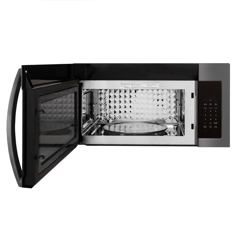 ZLINE Appliance Package - 30" Rangetop, Over The Range Convection Microwave With Modern Handle In Black Stainless Steel, 2KP-RTBOTR30