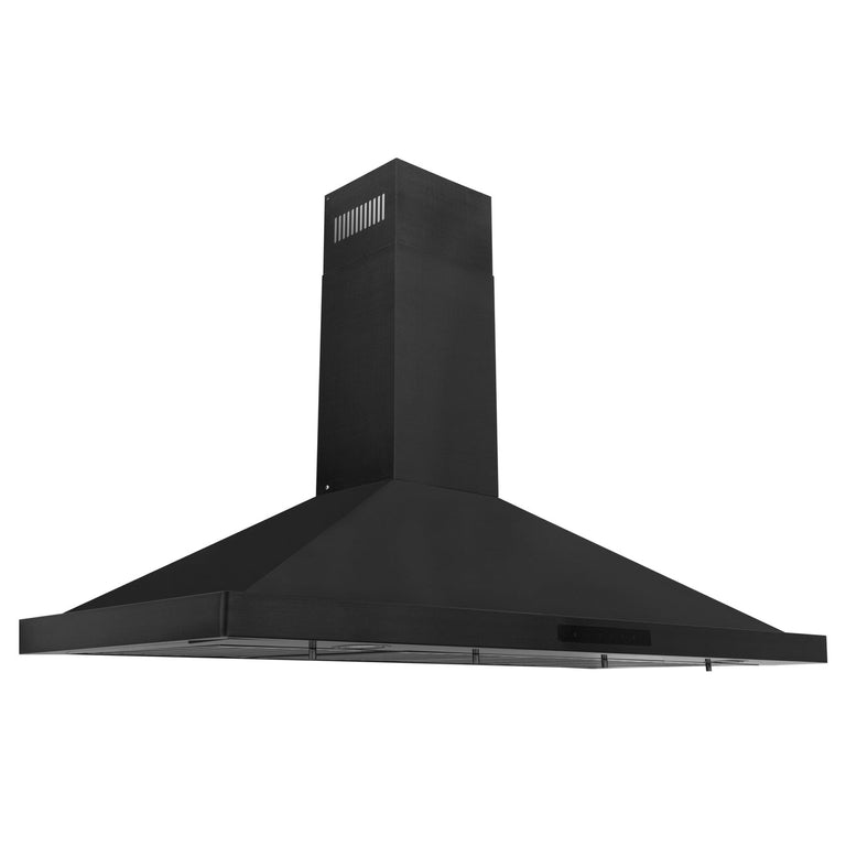 ZLINE 48" Convertible Wall Mount Range Hood in Black Stainless with Charcoal Filters, BSKBN-CF-48