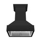 ZLINE 30" 400 CFM Wooden Wall Mount Range Hood in Rustic Black Finish, 355CC-30