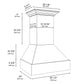 ZLINE 30 " 400 CFM Wooden Wall Mount Range Hood in Rustic Bright White Finish, 355WW-30