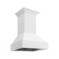 ZLINE 30 " 400 CFM Wooden Wall Mount Range Hood in Rustic Bright White Finish, 355WW-30