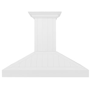 ZLINE 48" 400 CFM Convertible Wooden Wall Mount Range Hood in Shiplap Bright White Finish, KPWW-48