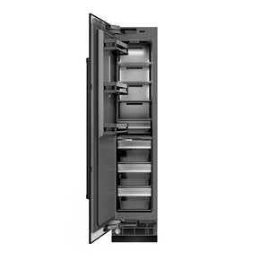 ZLINE 18" 8.6 cu. ft. Left Hinge Column Freezer in Black Stainless Steel with Graphite Gray Interior, RCFVL-BS-18