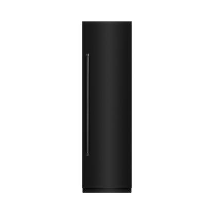 ZLINE 24" 12.5 cu. ft. Column Refrigerator in Black Stainless Steel with Graphite Gray Interior, RCRV-BS-24