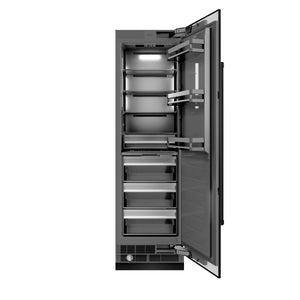 ZLINE 24" 12.5 cu. ft. Column Refrigerator in Black Stainless Steel with Graphite Gray Interior, RCRV-BS-24
