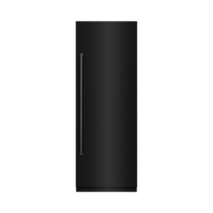 ZLINE 30" 16.7 cu. ft. Column Refrigerator in Black Stainless Steel with Graphite Gray Interior, RCRV-BS-30