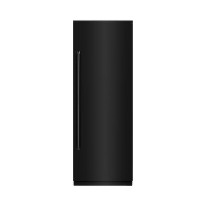 ZLINE 30" 16.7 cu. ft. Column Refrigerator in Black Stainless Steel with Graphite Gray Interior, RCRV-BS-30