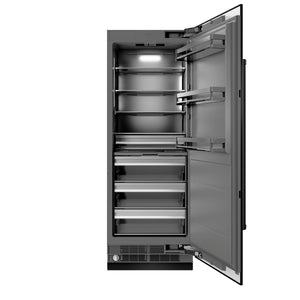 ZLINE 30" 16.7 cu. ft. Column Refrigerator in Black Stainless Steel with Graphite Gray Interior, RCRV-BS-30