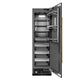 ZLINE Autograph 24" 12.5 cu. ft. Column Refrigerator in Black Stainless Steel with Graphite Gray Interior and Champagne Bronze Accents, RCRVZ-BS-24-CB