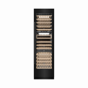 ZLINE 24" 12.4 cu. ft. Triple Zone 100 Bottle Column Wine Cooler in Black Stainless Steel, RCWV-BS-24