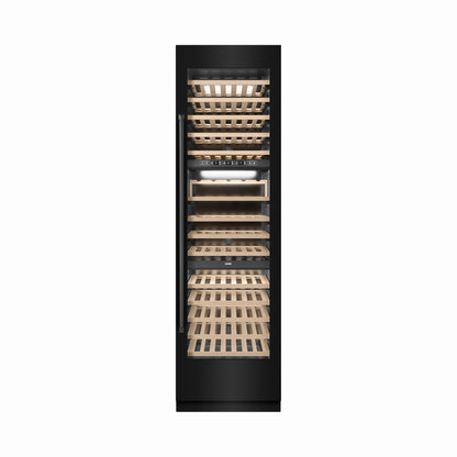 ZLINE 24" 12.4 cu. ft. Triple Zone 100 Bottle Column Wine Cooler in Black Stainless Steel, RCWV-BS-24